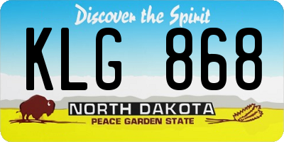 ND license plate KLG868