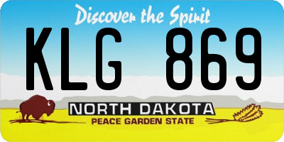 ND license plate KLG869
