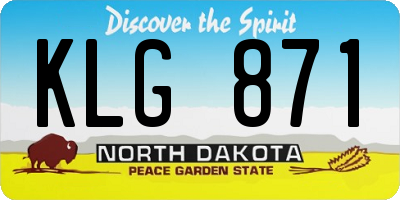 ND license plate KLG871