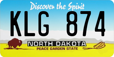 ND license plate KLG874