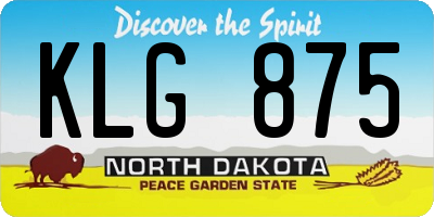 ND license plate KLG875