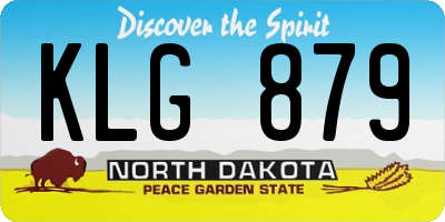 ND license plate KLG879