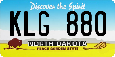 ND license plate KLG880