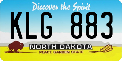 ND license plate KLG883