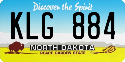 ND license plate KLG884