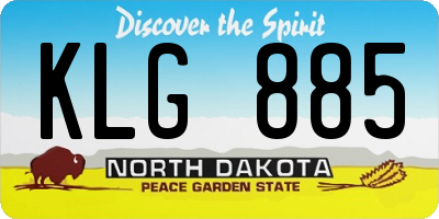 ND license plate KLG885