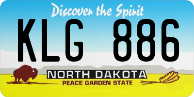 ND license plate KLG886