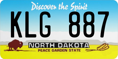 ND license plate KLG887