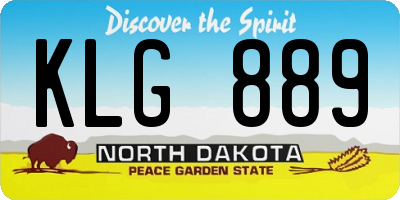 ND license plate KLG889