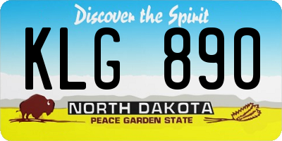 ND license plate KLG890
