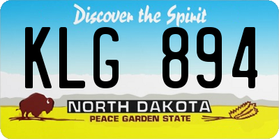 ND license plate KLG894