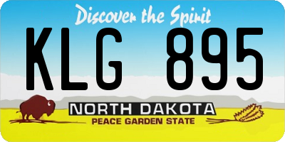 ND license plate KLG895