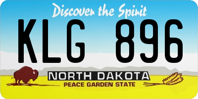 ND license plate KLG896