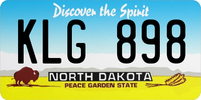 ND license plate KLG898