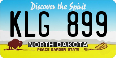 ND license plate KLG899