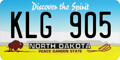 ND license plate KLG905