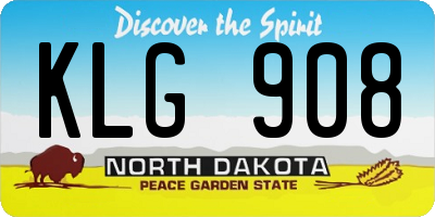 ND license plate KLG908
