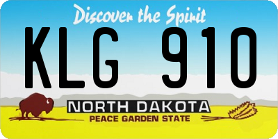 ND license plate KLG910