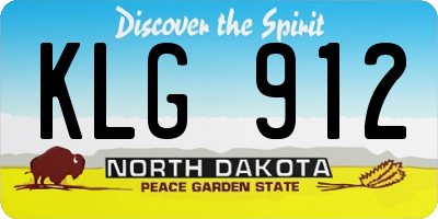 ND license plate KLG912