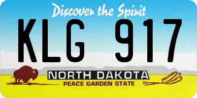 ND license plate KLG917