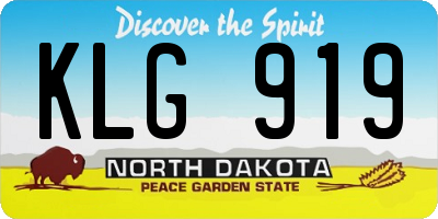 ND license plate KLG919