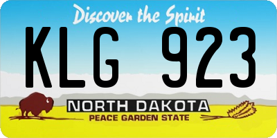 ND license plate KLG923