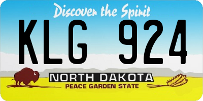 ND license plate KLG924