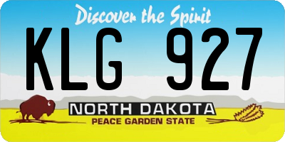 ND license plate KLG927