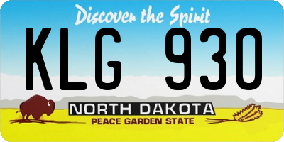 ND license plate KLG930