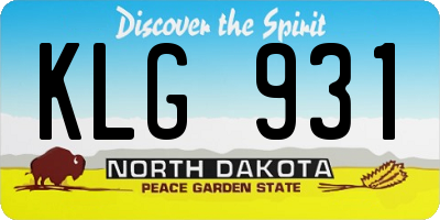 ND license plate KLG931