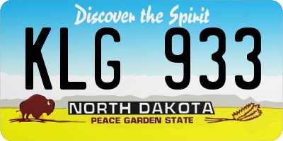 ND license plate KLG933