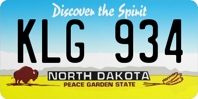 ND license plate KLG934