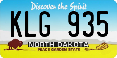 ND license plate KLG935