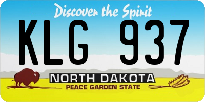 ND license plate KLG937