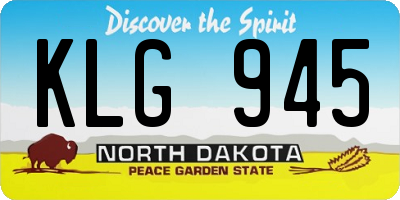 ND license plate KLG945