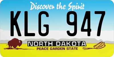 ND license plate KLG947