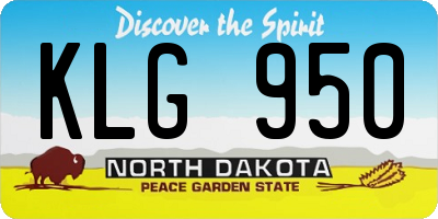 ND license plate KLG950