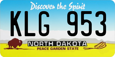 ND license plate KLG953