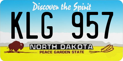 ND license plate KLG957