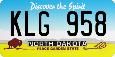 ND license plate KLG958