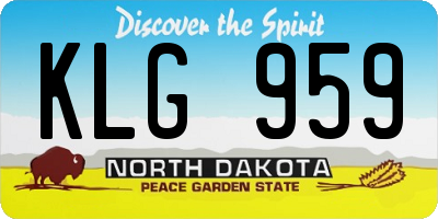 ND license plate KLG959
