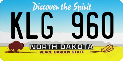 ND license plate KLG960