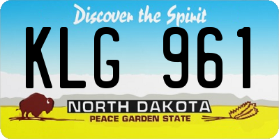 ND license plate KLG961