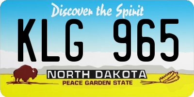 ND license plate KLG965
