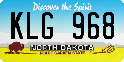 ND license plate KLG968