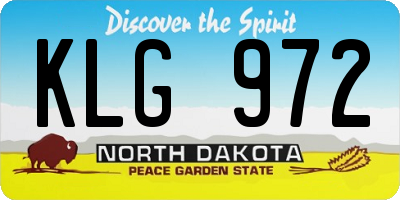 ND license plate KLG972