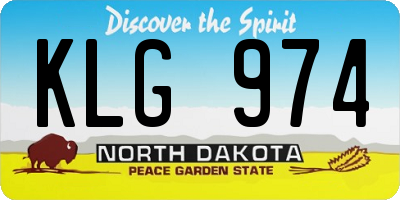 ND license plate KLG974