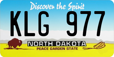 ND license plate KLG977