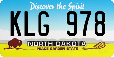 ND license plate KLG978