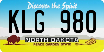ND license plate KLG980